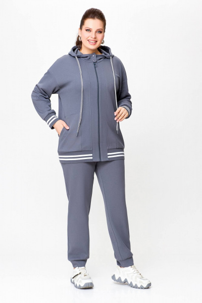 Демисезонный спортивный костюм из трикотажа для повседневности Swallow 722 светлый_графит - фото 1