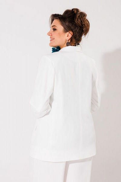 Классический костюм-двойка белый из вискозы деловой стиль Anelli 1415 белый - фото 9