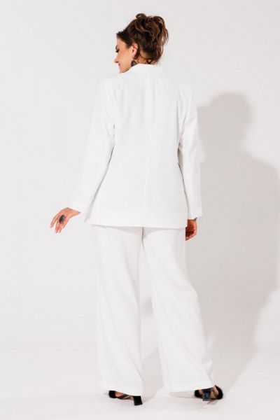 Классический костюм-двойка белый из вискозы деловой стиль Anelli 1415 белый - фото 8