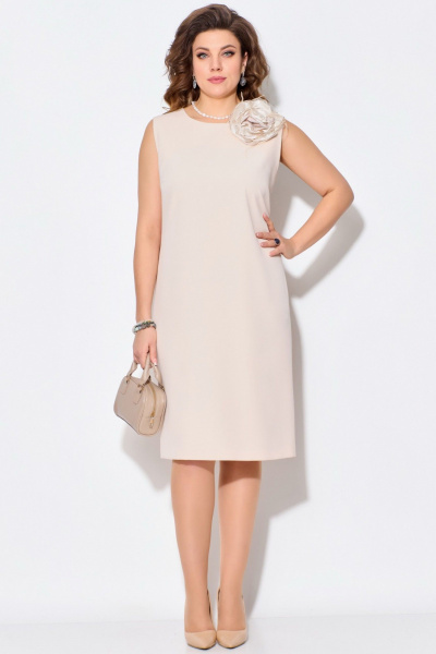 Брошь, платье Fita 1382 бежевый - фото 1