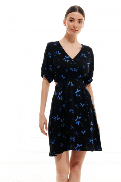 Платье ELLETTO 1018 черно-синий - фото 8