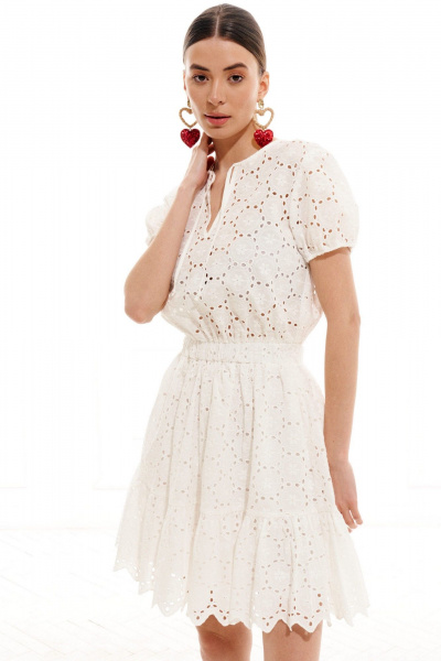 Платье ELLETTO 1020 белый - фото 3