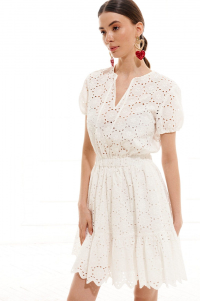 Платье ELLETTO 1020 белый - фото 1