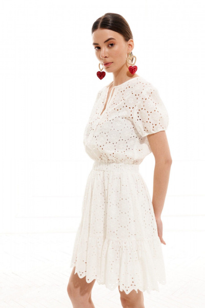 Платье ELLETTO 1020 белый - фото 5