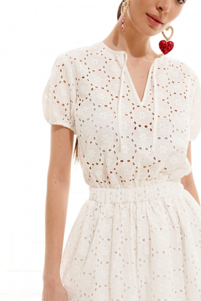 Платье ELLETTO 1020 белый - фото 4