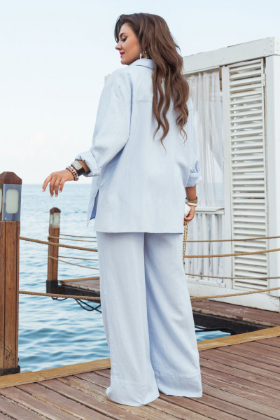Блуза, брюки Vittoria Queen 20653/2 светло-голубой - фото 2