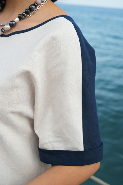 Платье Vittoria Queen 20643 темно_синий-молочный - фото 8