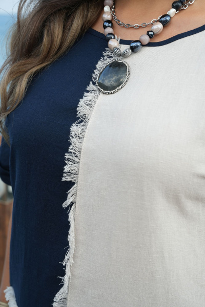 Платье Vittoria Queen 20643 темно_синий-молочный - фото 7