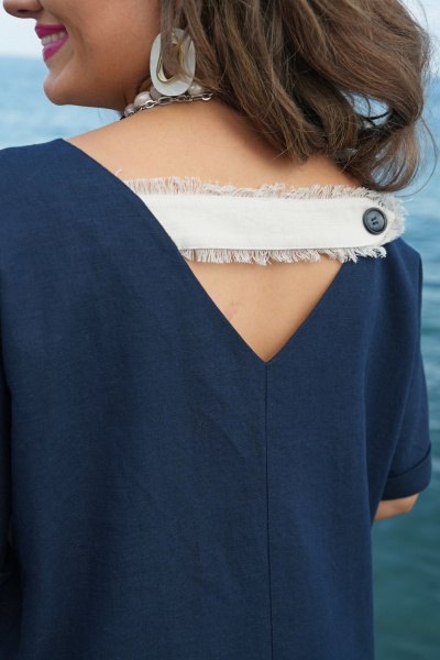 Платье Vittoria Queen 20643 темно_синий-молочный - фото 5