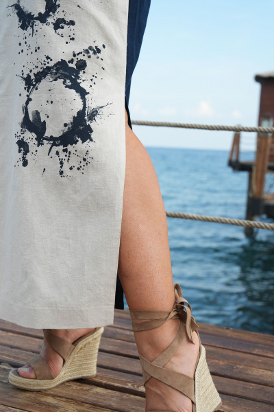 Платье Vittoria Queen 20643 темно_синий-молочный - фото 4