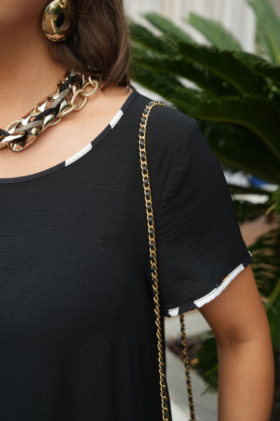 Платье Vittoria Queen 20813 черный-белый-оранжевый - фото 4