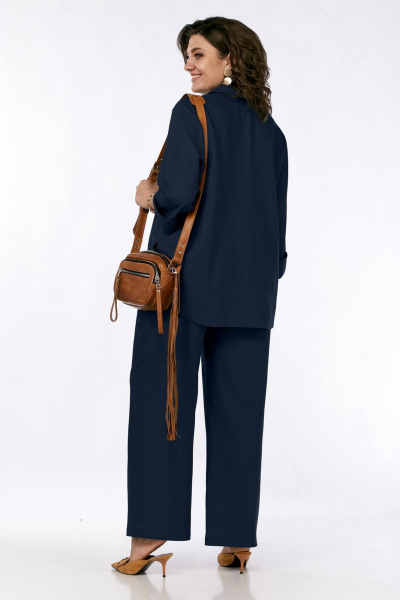 Жакет из футера в стиле smart casual с логотипом INVITE 6030 синий - фото 2