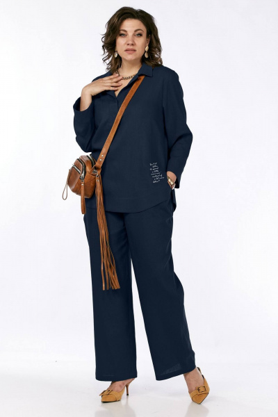 Жакет из футера в стиле smart casual с логотипом INVITE 6030 синий - фото 1