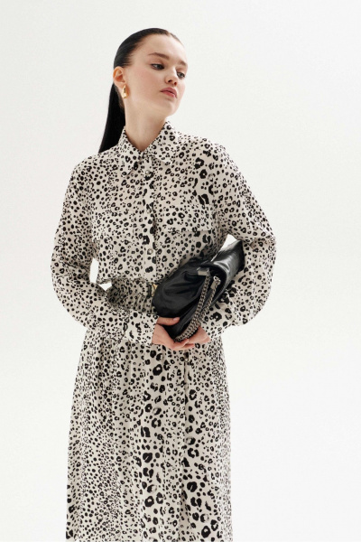 Платье Lokka 1327 белый/черный принт - фото 3