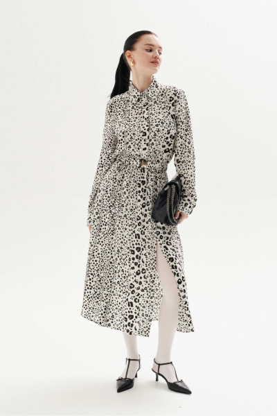 Платье Lokka 1327 белый/черный принт - фото 7