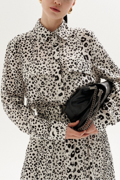 Платье Lokka 1327 белый/черный принт - фото 2