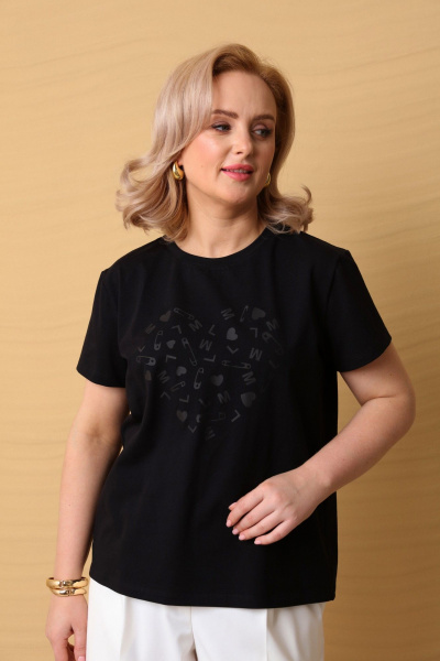 Комплект брюк широкого силуэта и футболки с принтом LM БК4017 - фото 3