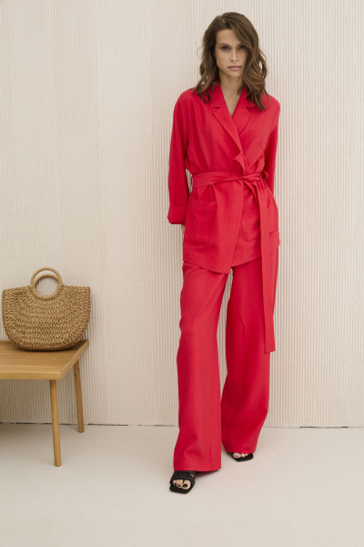 Брюки, жакет DAVA 2206 красный - фото 1