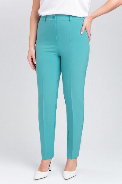 Костюм-двойка жакет полуприталенного и классические брюки IVARI 10403/1 бирюзовый - фото 9