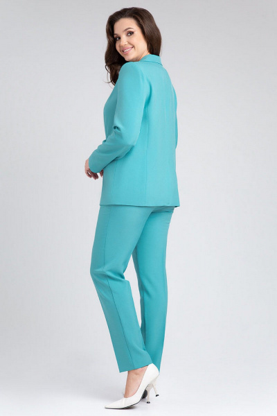 Костюм-двойка жакет полуприталенного и классические брюки IVARI 10403/1 бирюзовый - фото 3