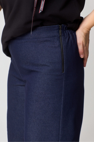 Брюки палаццо и футболка из джинса и хлопка Michel chic 1368 синий,черный - фото 8