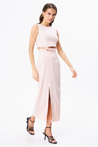 Топ и юбка с завязками в летнем стиле KaVaRi 8026.1 персик - фото 5
