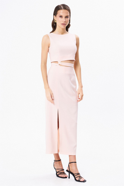 Топ и юбка с завязками в летнем стиле KaVaRi 8026.1 персик - фото 4