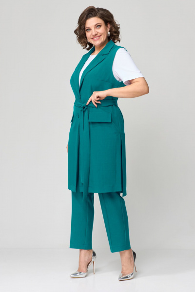 Трехпредметный деловой костюм: жакет, жилет, брюки Орхидея 1403-2 - фото 5