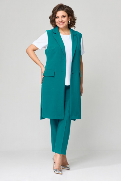 Трехпредметный деловой костюм: жакет, жилет, брюки Орхидея 1403-2 - фото 4