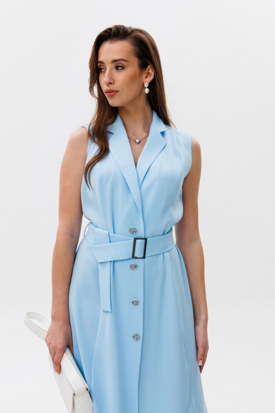 Платье, пояс NikVa 490-1 голубой - фото 2