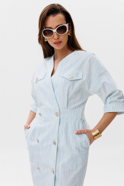 Платье NikVa 491-1 голубой_штрихи - фото 2