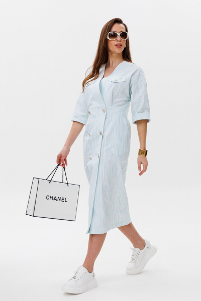 Платье NikVa 491-1 голубой_штрихи - фото 5