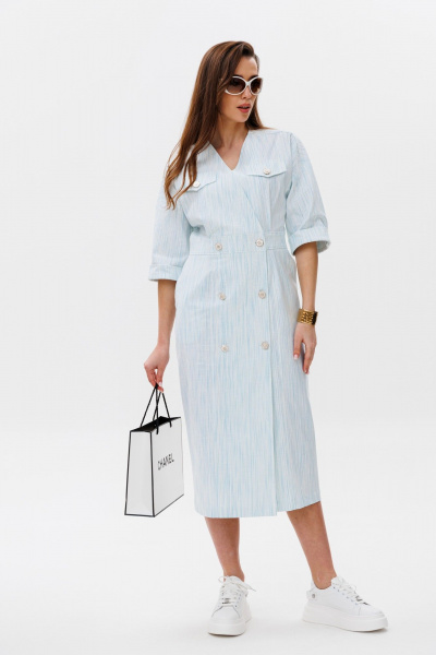 Платье NikVa 491-1 голубой_штрихи - фото 4