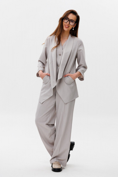 Брюки, жакет, жилет NikVa 499-2 дымка - фото 7
