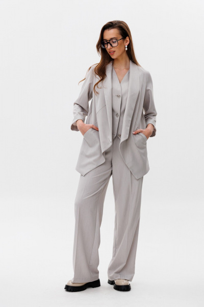Брюки, жакет, жилет NikVa 499-2 дымка - фото 6