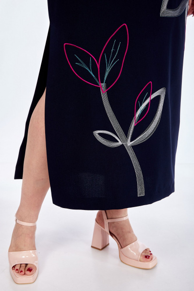 Платье прямого силуэта с вышивкой и втачными рукавами Jurimex 3080 - фото 7