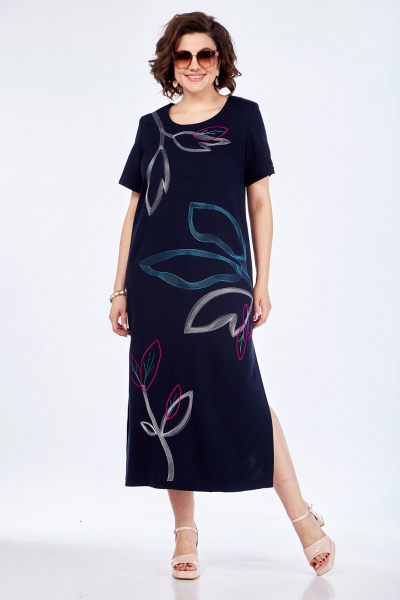 Платье прямого силуэта с вышивкой и втачными рукавами Jurimex 3080 - фото 1