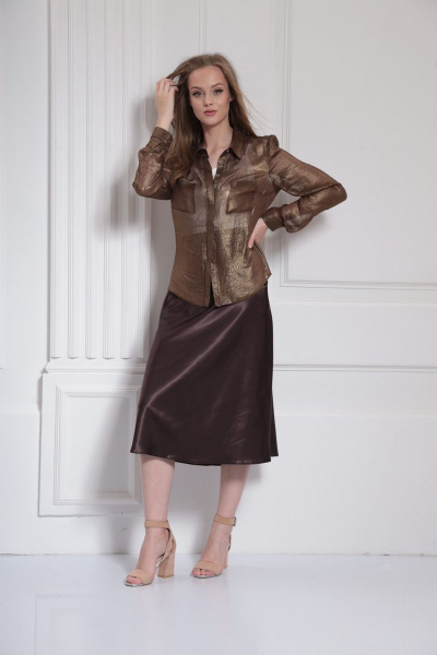 Блуза AMORI 6315 шоколад - фото 1