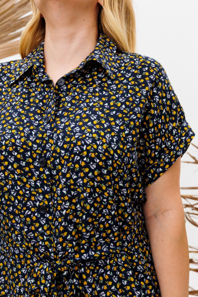 Платье Michel chic 993/2 темно-синий/желтый - фото 9