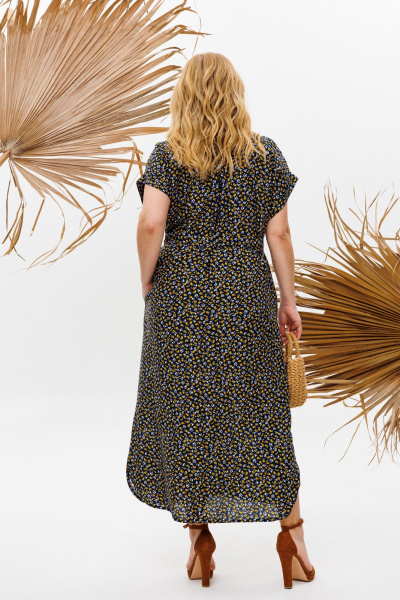 Платье Michel chic 993/2 темно-синий/желтый - фото 7