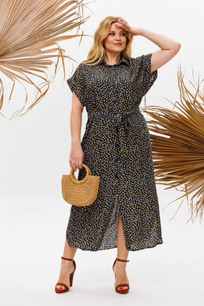 Платье Michel chic 993/2 темно-синий/желтый - фото 1