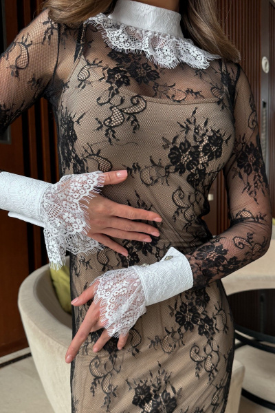 Кружевное вечернее платье из французского кружева Pavlova 158 - фото 8