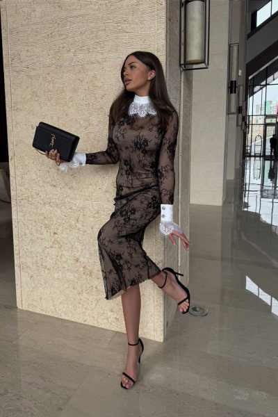 Кружевное вечернее платье из французского кружева Pavlova 158 - фото 1