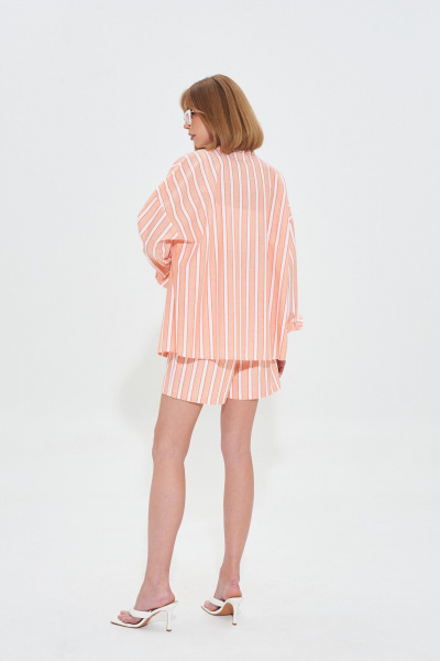 Костюм двойка из хлопкового текстиля: рубашка и шорты с ремнём Mixan 4050 - фото 4