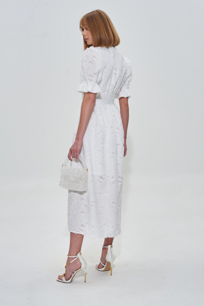 Платье-рубашка из текстиля с пуговицами и отрезом по талии Mixan 5055 - фото 7