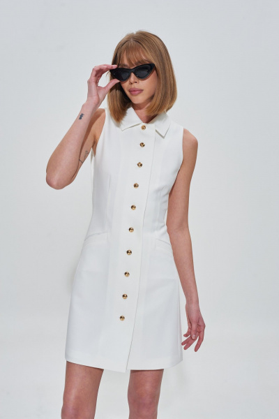 Платье итальянского стиля с золотыми пуговицами и подкладкой Mixan 5070 - фото 3