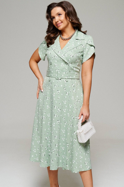 Платье Beautiful&Free 6077 зелень+цветы - фото 4