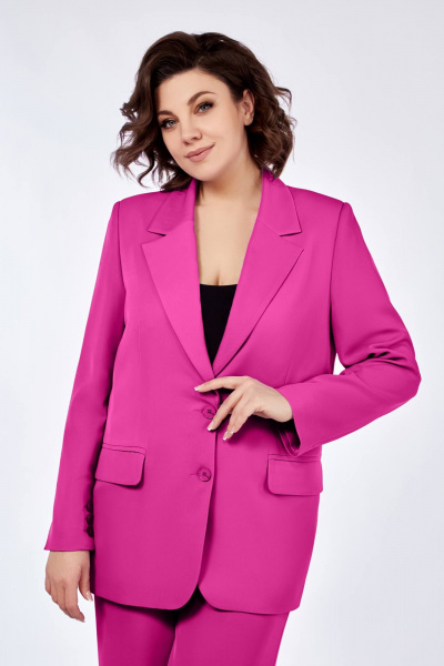 Блуза, брюки, жакет Ольга Стиль С-841 фуксия - фото 8