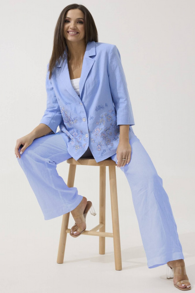 Брюки, жакет Ma Сherie 3047 голубой - фото 2