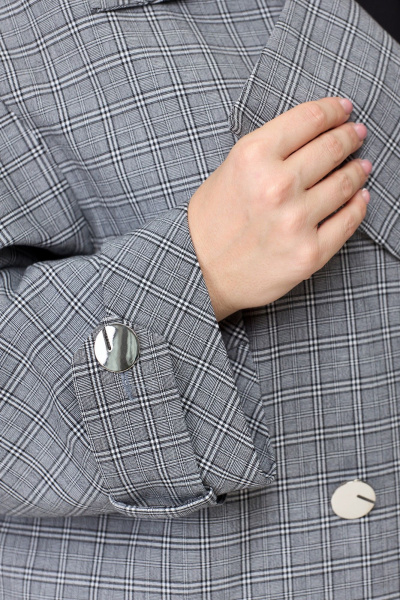 Плащ Svetlana-Style 2007 серый+клетка - фото 4